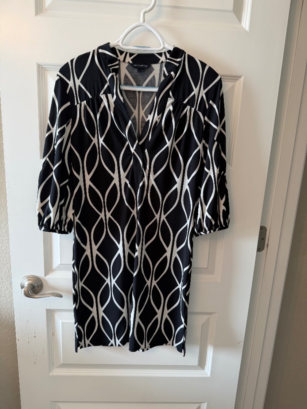 Banana Republic Black and White Geometric Mini Dress